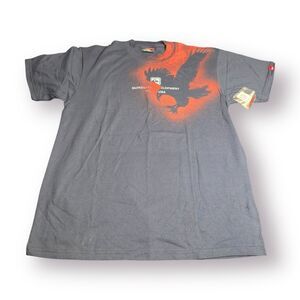 Quiksilver Graphic T-Shirt Size Large Dark Gray Shirt‎ Retro 100% Cotton Skater
